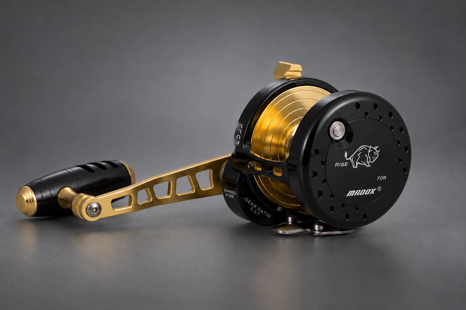 Black / Gold reel finish