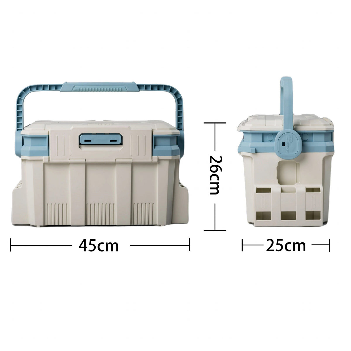 Hard Plastic Fishing Tackle Box, Sit-On Lid, Large & Small – option photo
