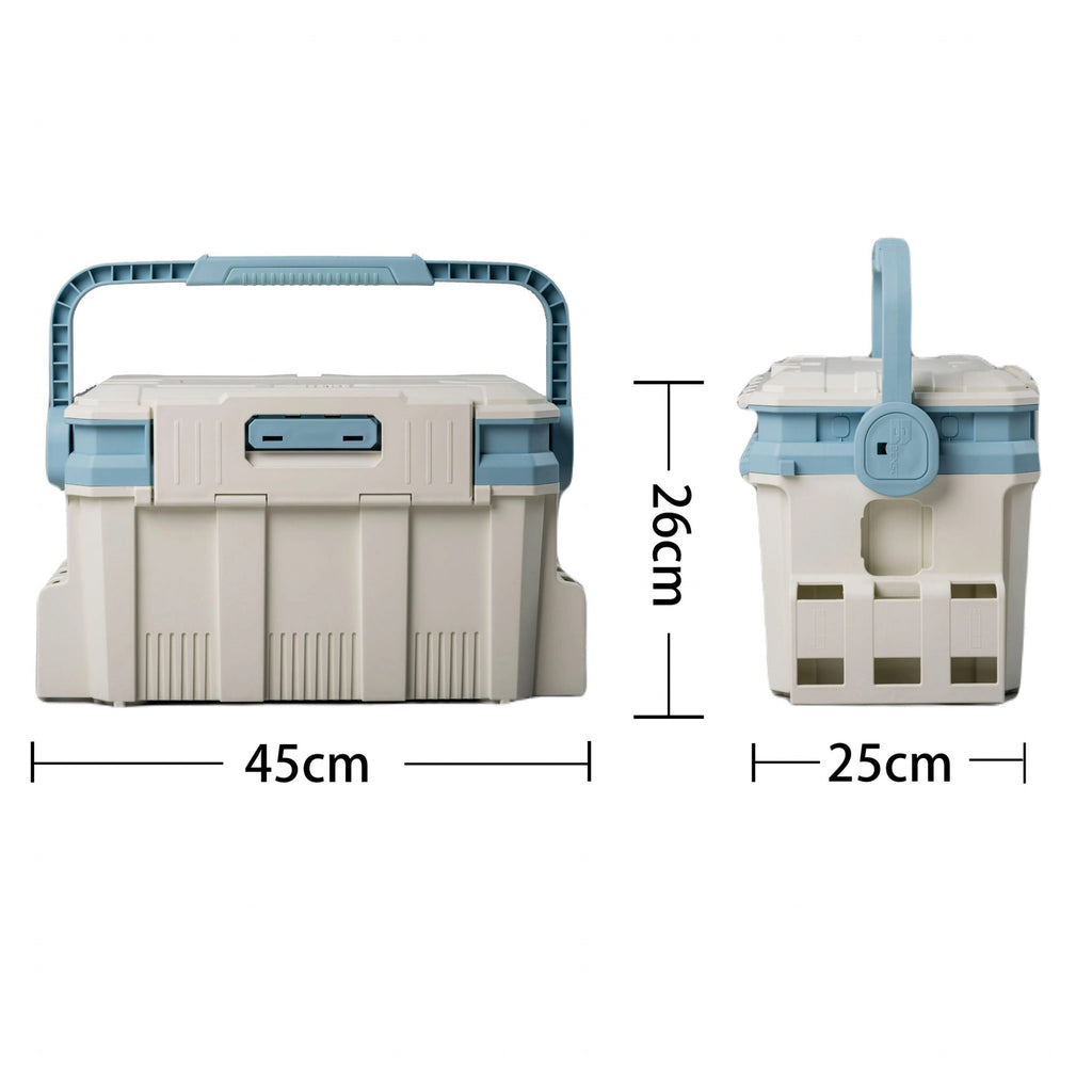 Hard Plastic Fishing Tackle Box, Sit-On Lid, Large & Small – option photo