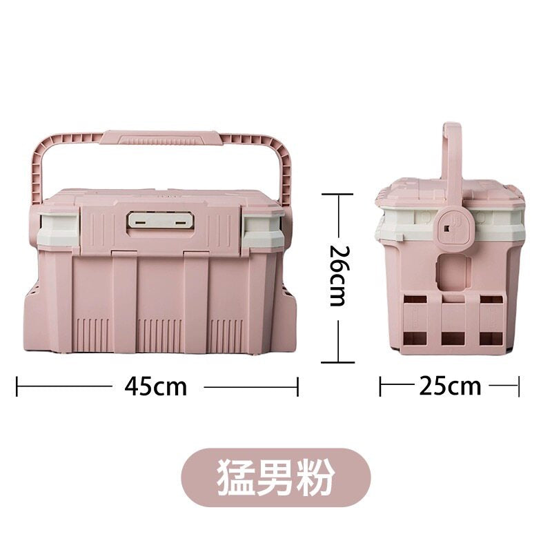 Hard Plastic Fishing Tackle Box, Sit-On Lid, Large & Small – option photo