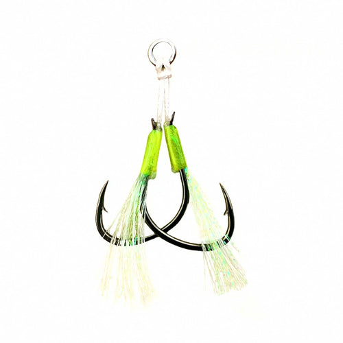 Slow Pitch Jig Double Assist Hooks, Sizes 1/0–4/0