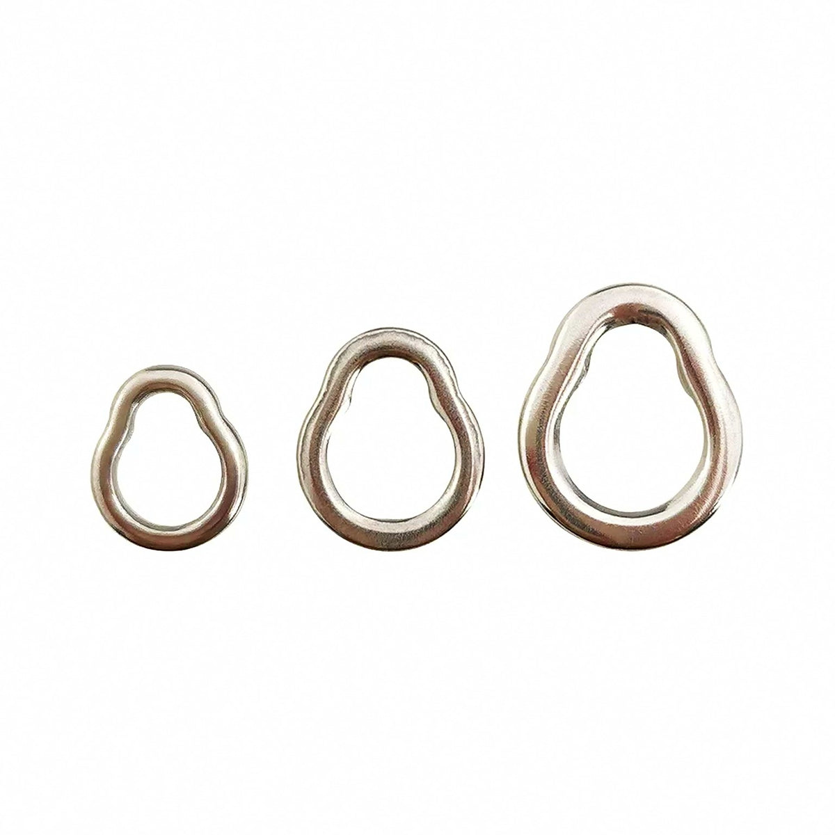 304 Stainless Steel Solid Rings, Pear-Shaped Single Loop, 10 Pack