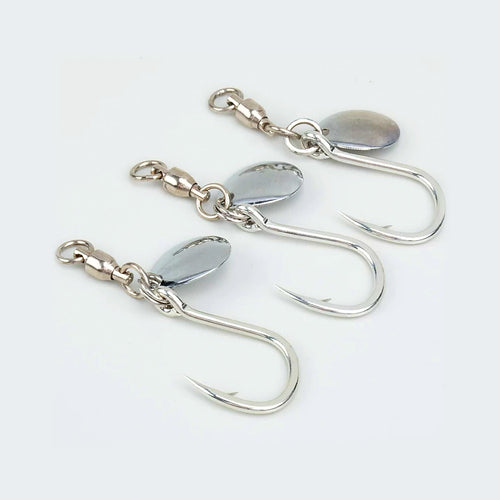 Ball Bearing Swivel Single Hook for Metal Jigs, Size 1 to 4/0
