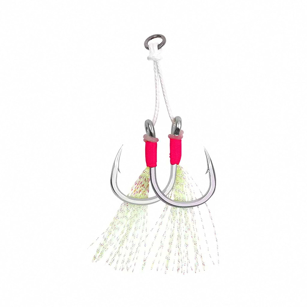 Pre-Tied Slow Pitch Jigging Assist Hooks, Barbed, 2/0–9/0