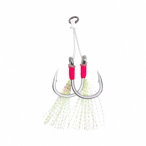 Pre-Tied Slow Pitch Jigging Assist Hooks, Barbed, 2/0–9/0