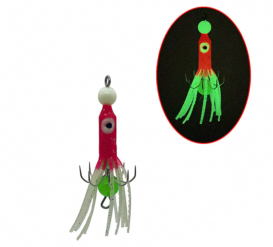Soft Octopus Squid Jig Trailer Hook, Pink or Orange – product photo