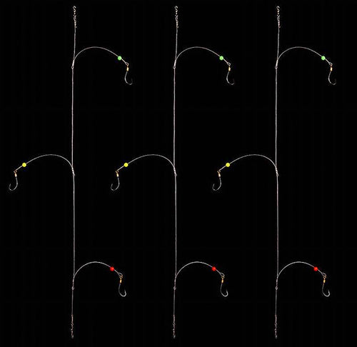 3-Hook Bait Rig, Anti-Tangle Wire Leader, Barbed, Sizes 8–24 – product photo