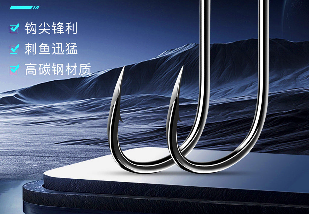 High-Carbon Iseni Barbed Hooks, 100 pcs, Size 6–14 – product photo