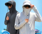 UPF 50+ Fishing Sun Hoodie, Removable Brim, Men's – product photo