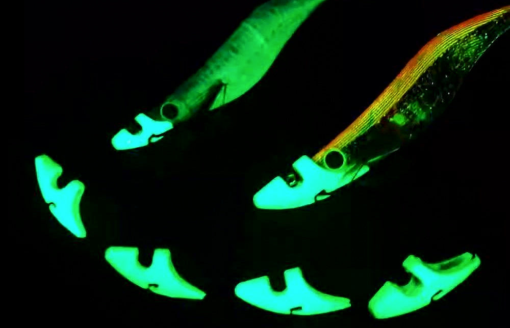 Wood Shrimp Squid Jig, Iron Head, Glow, 5–30 g (0.18–1.06 oz) – product photo