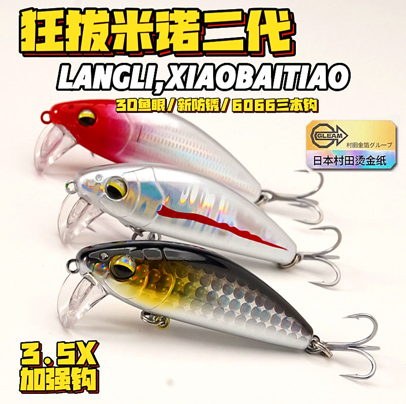 Sinking Minnow Lure with Treble Hooks, 5–18 g (0.18–0.63 oz) – product photo
