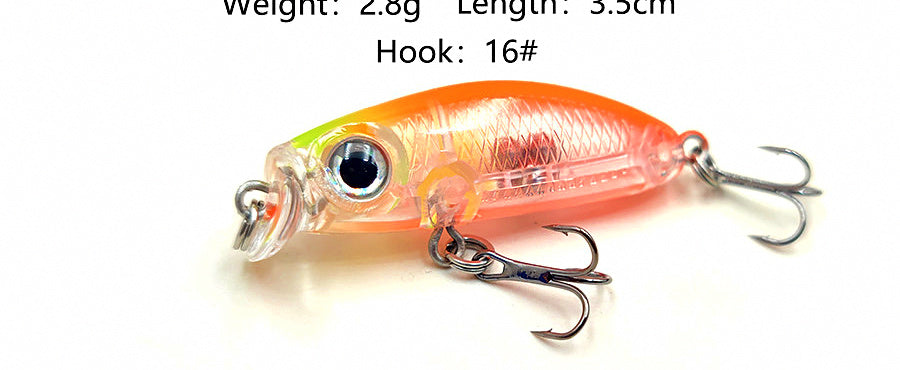 Slow-Sinking Rattle Minnow Lure, 3.5 cm, 2.8 g (0.1 oz) – product photo