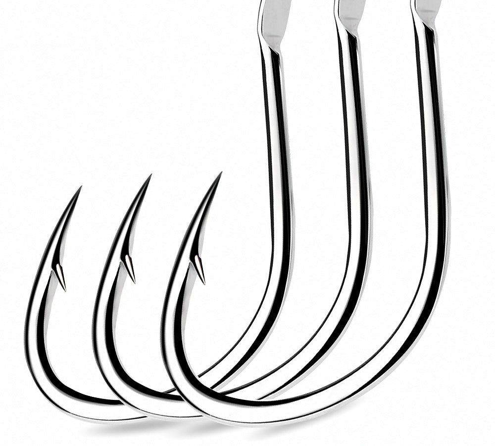 Carbon Steel Single Hooks, Sizes 1/0–5/0, 10 Pack – product photo