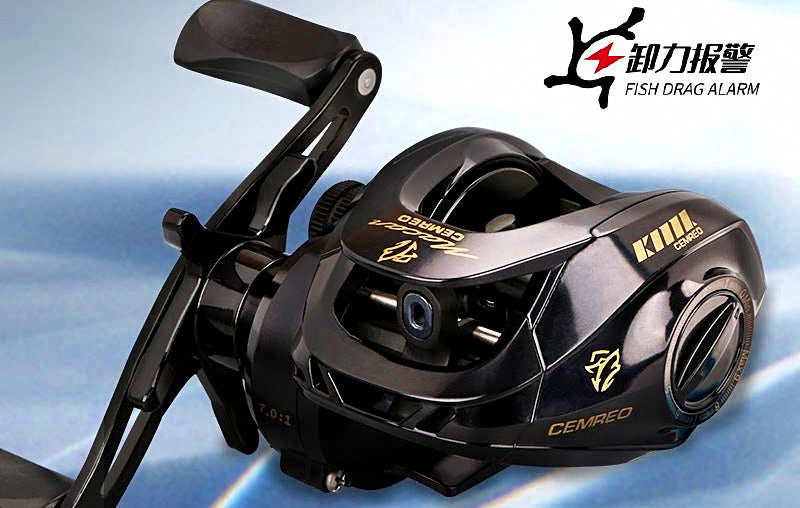 Baitcasting Reel, Metal Spool, Drag Alarm, Left or Right Hand – product photo