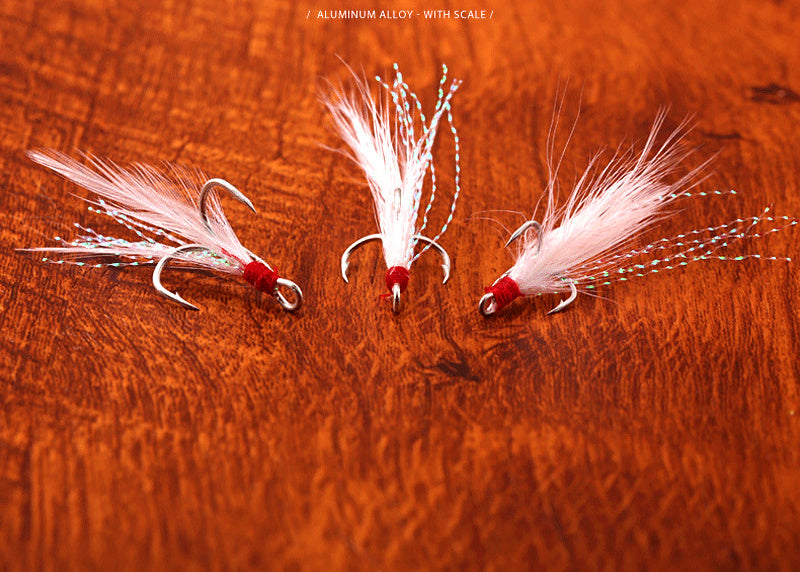 Barbed Treble Hooks, Size #2–#10, Plain or Feathered – product photo