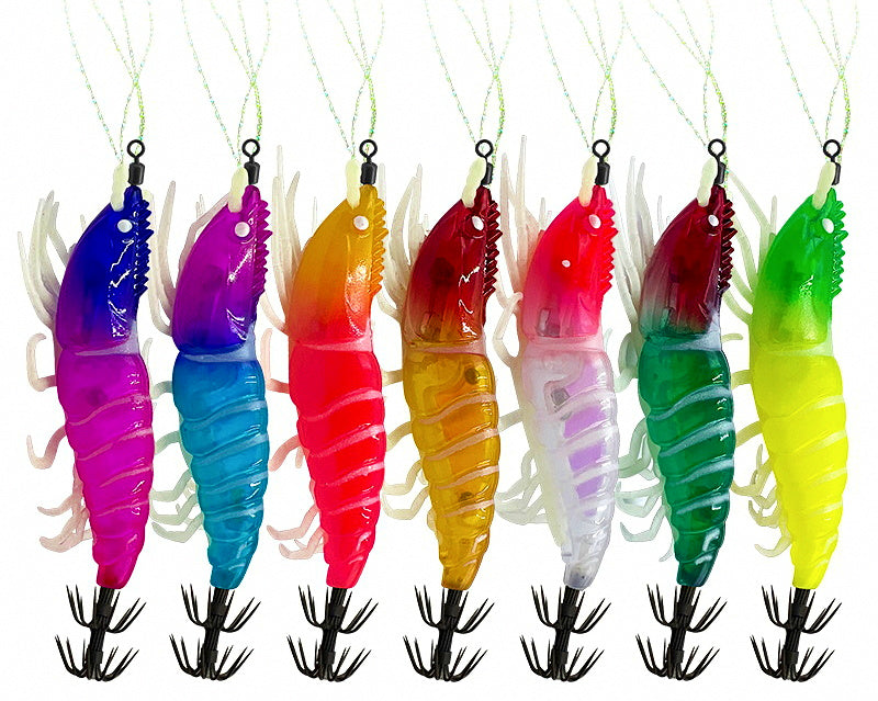 Glow Shrimp Squid Jig with Rattle Bead, 8–10 cm (3.1–3.9 in) – product photo