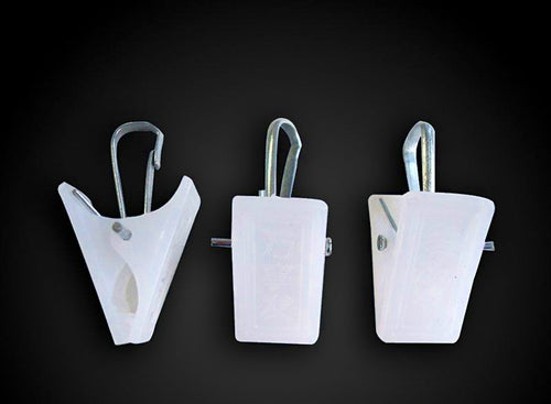 White Plastic Snap Clips, Pack of 10, 30 or 50 – product photo