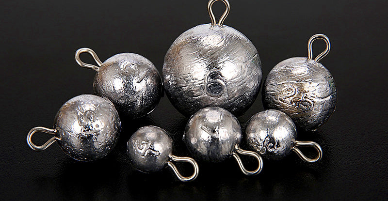 Round Ball Sinker with Eyelet, Lead, 1/2–48 oz (14–1360 g) – product photo
