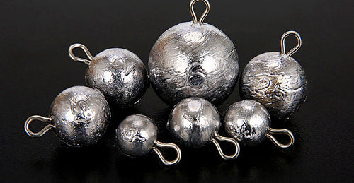 Round Ball Sinker with Eyelet, Lead, 1/2–48 oz (14–1360 g) – product photo