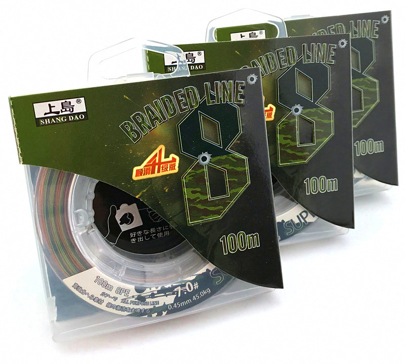 8-Strand Braided PE Line, Camo, 100 m (109 yd) Spool – product photo