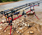 Fishing Rod Pod Holder Stand, 3–5 Rod Sets, Red or Black – product photo