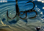 Black Steel Treble Hooks for Lures, #10 to 3/0 – product photo