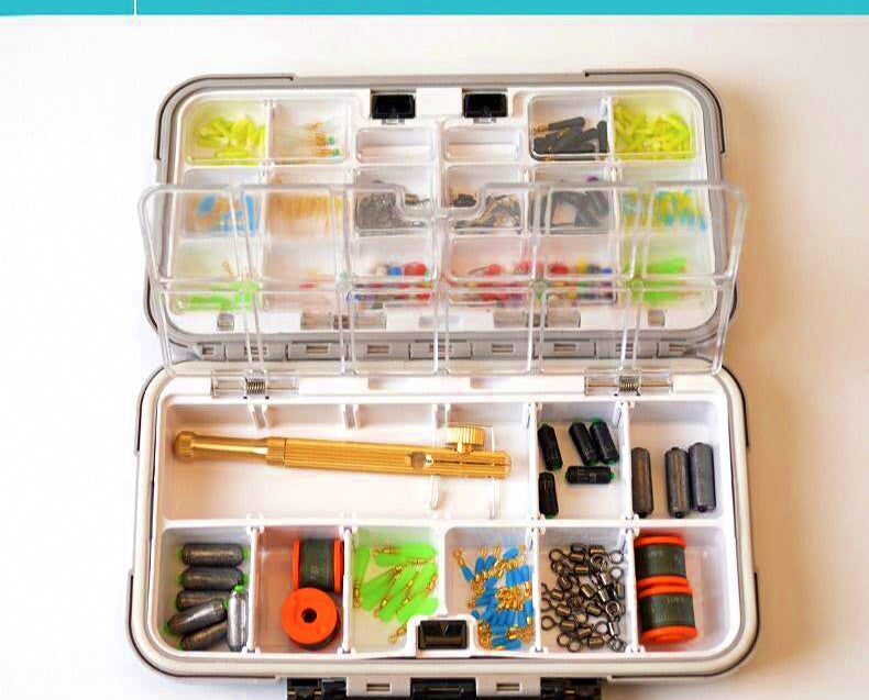Waterproof Mini Tackle Box, Double-Layer Small Parts Organizer – product photo
