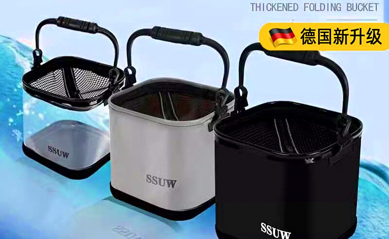 Collapsible Fishing Bucket with Rope, 21 cm / 24 cm – product photo