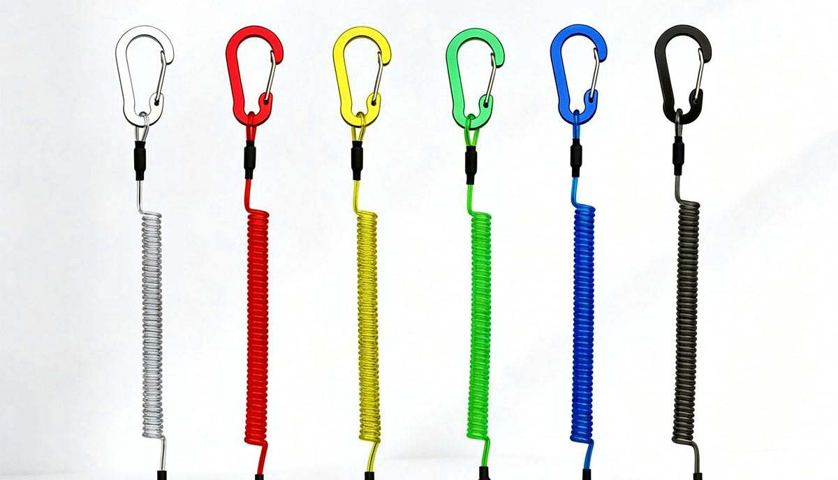 Fishing Pliers Lanyard, Coiled Steel Wire Tether, 1–3 m – product photo