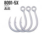 High Carbon Steel Barbed Single Hooks, Sizes 2/0–7/0 – product photo