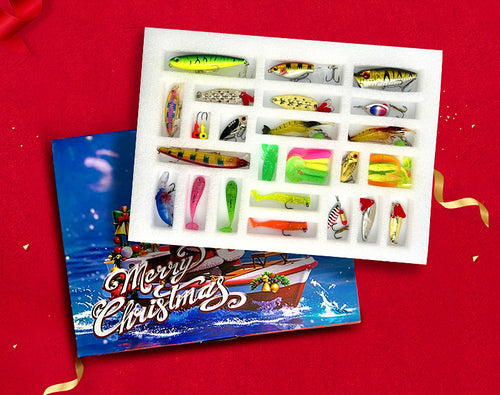 24-Piece Fishing Lure Assortment Gift Set, Christmas Box – product photo