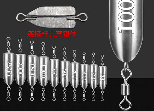 Bullet Fishing Sinker, Double Ring, 5.3–105.8 oz (150–3000 g) – product photo