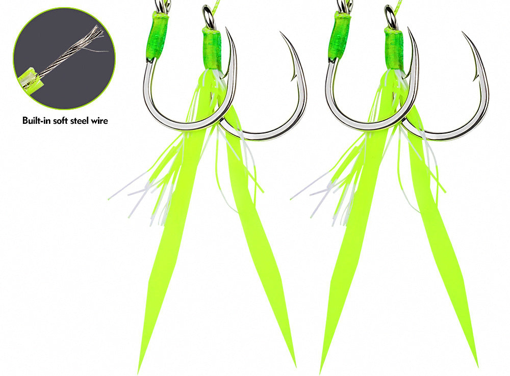 Jig Assist Hooks with Silicone Strands, 2 Pairs/Pack, 3/0–13/0 – product photo