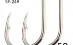 Iseni Barbed Long Shank Hooks, Bright Tin, 50 pcs – product photo
