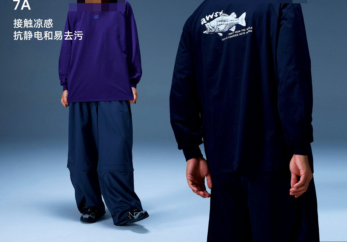 UPF 100+ Quick-Dry Long Sleeve Fishing Shirt, Crew Neck – product photo