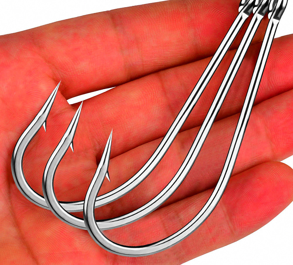 Live Bait Single Hooks with Eye, Barbed, 20-Pack, 3/0–10/0 – product photo