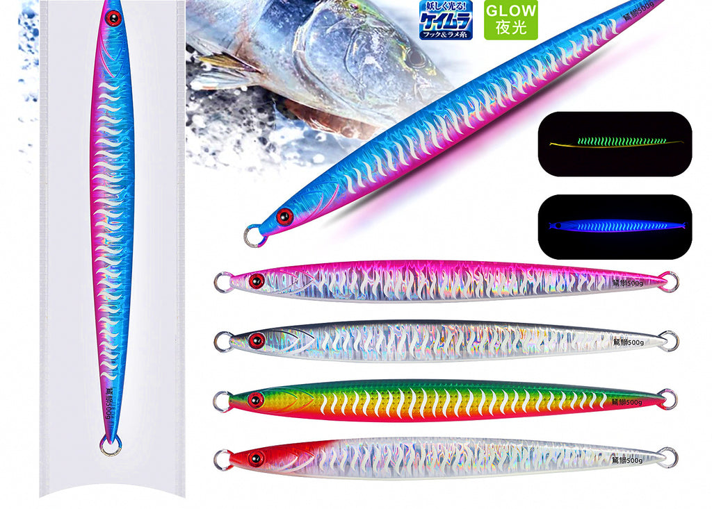 Glow + UV Fast-Sinking Metal Jig, 150–500 g (5.3–17.6 oz) – product photo