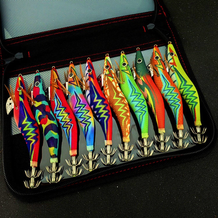 Wood Shrimp Squid Jig, Glow & Laser, No. 2.5–3.5 – product photo