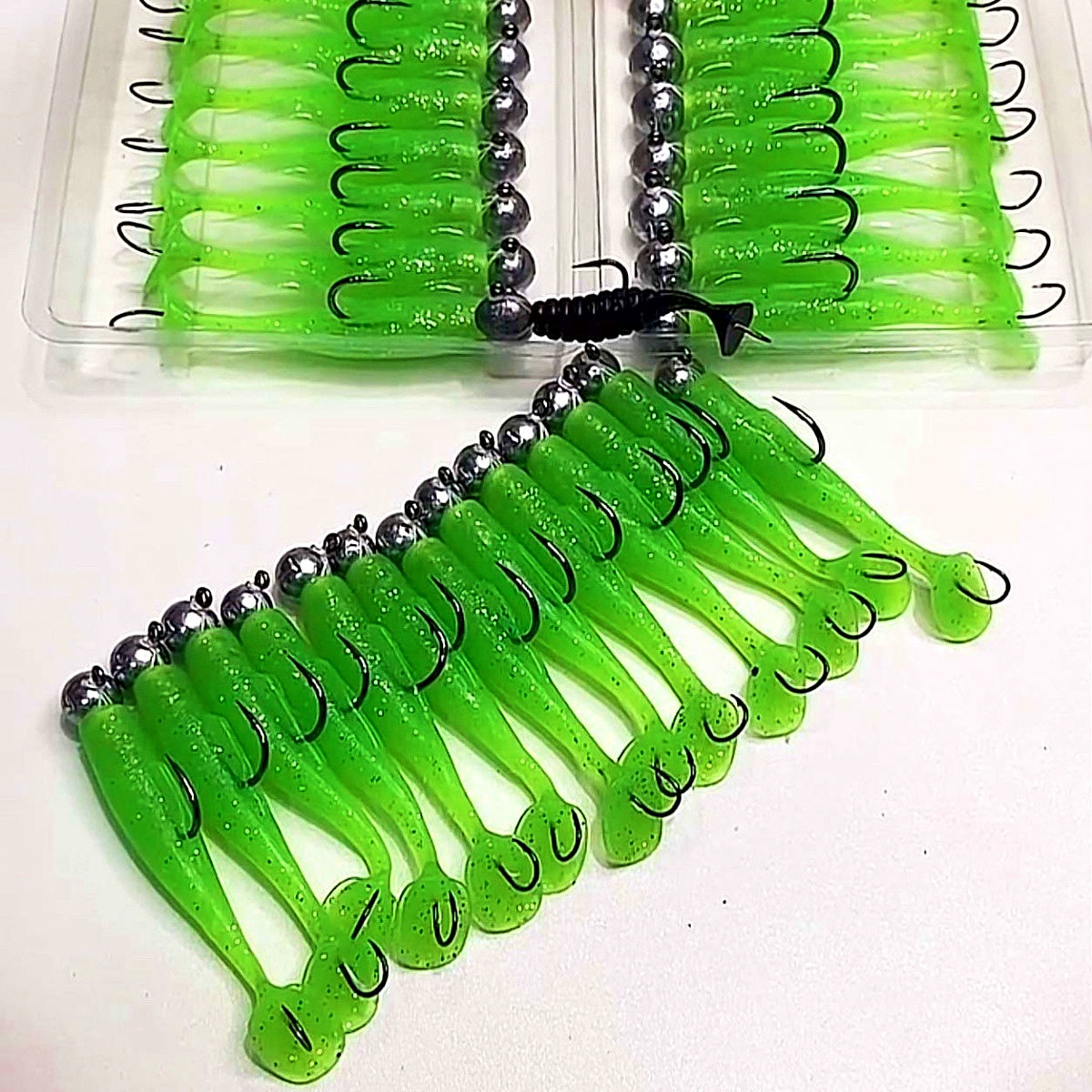 Jig Head Soft Bait T-Tail w/ Trailer Hook, 3.5–10 g (1/8–3/8 oz) – product photo