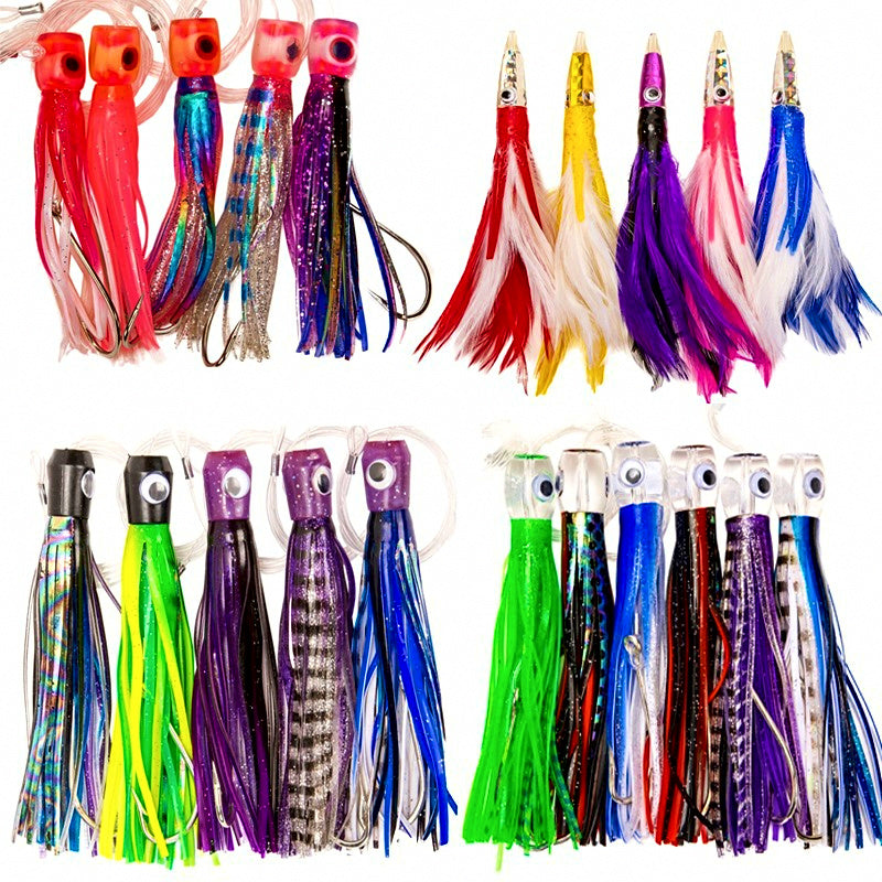 6 in Trolling Squid Skirt Lure for Tuna & Marlin, Resin Head – product photo