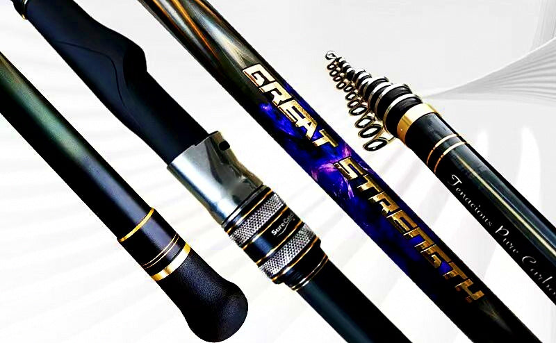 Carbon Surf Casting Rod, 5-Piece, Extra-Hard, 46 in Collapsed – product photo