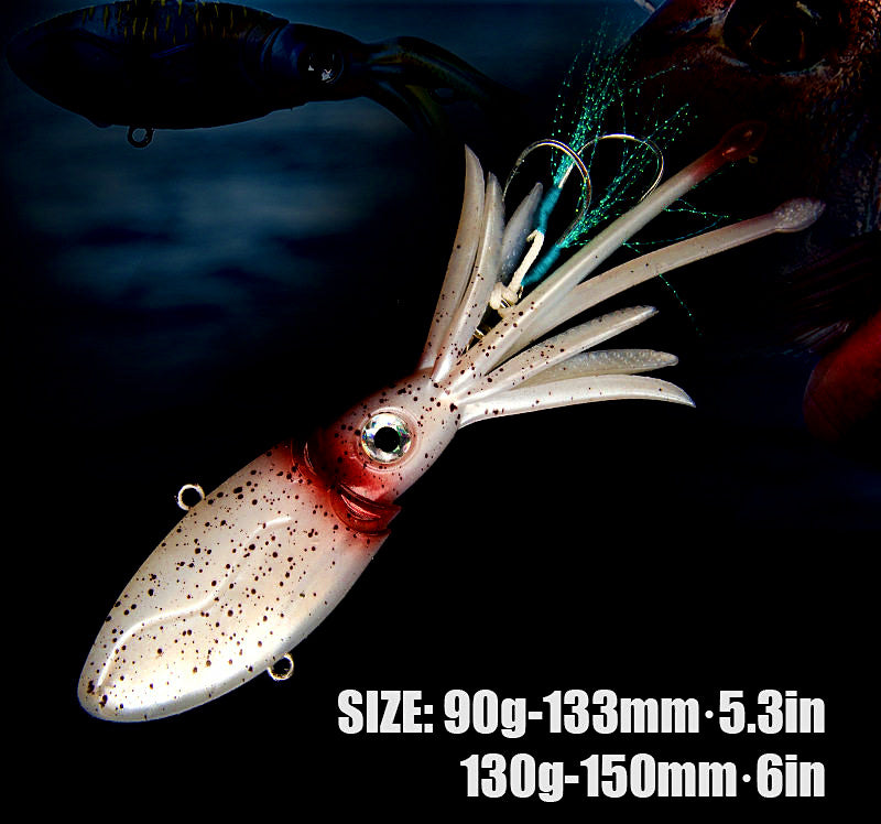 Glow UV Soft Squid Bait with Hook, 90–250 g (3.2–8.8 oz) – product photo