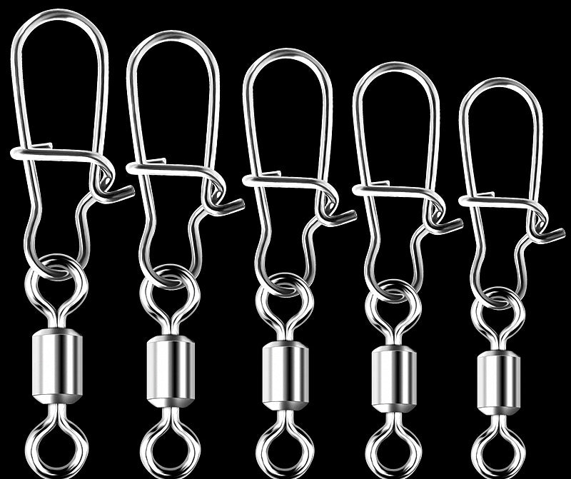 Quick-Open Safety Pin Snap Swivels, Figure-8 Ring Connectors – product photo
