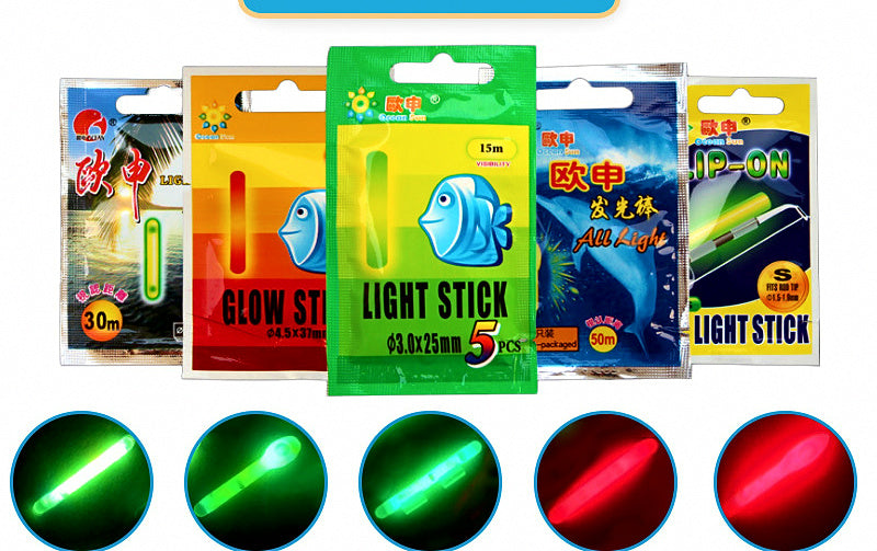 Night Fishing Glow Sticks, Green and Red, Multiple Sizes – product photo