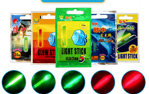 Night Fishing Glow Sticks, Green and Red, Multiple Sizes – product photo