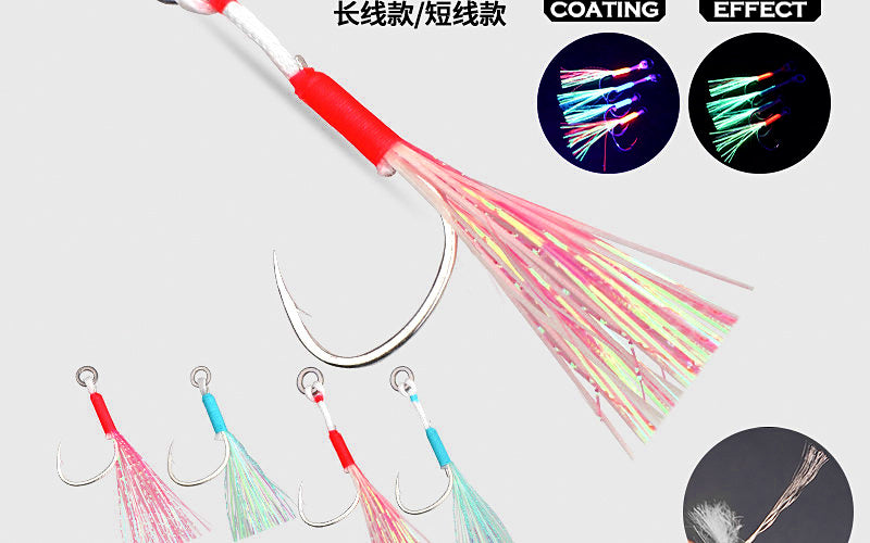 Glow Siwash Assist Hooks with Wire Leader, 1/0–4/0 – product photo