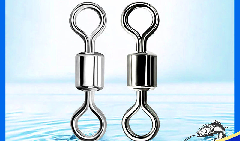 Nickel-Plated Figure-8 Swivel Connector, Black or White – product photo