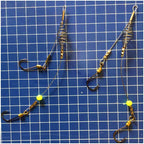 Barbed Double Hook Rig, Sizes 3-16, 2 Rigs per Pack – product photo