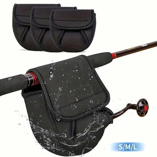 Neoprene Spinning Reel Cover Bag, Black, S/M/L – product photo