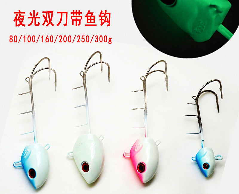 Glow Cutlassfish Jig with Double Assist Hooks, 80–300 g – product photo